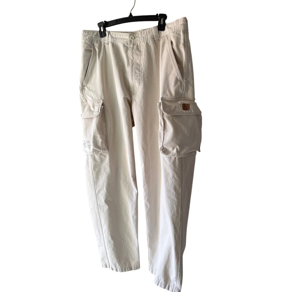 Ralph Lauren Mens Polo Jeans RL-67 Military Cargo Pants Beige Size 36/34 Y2k